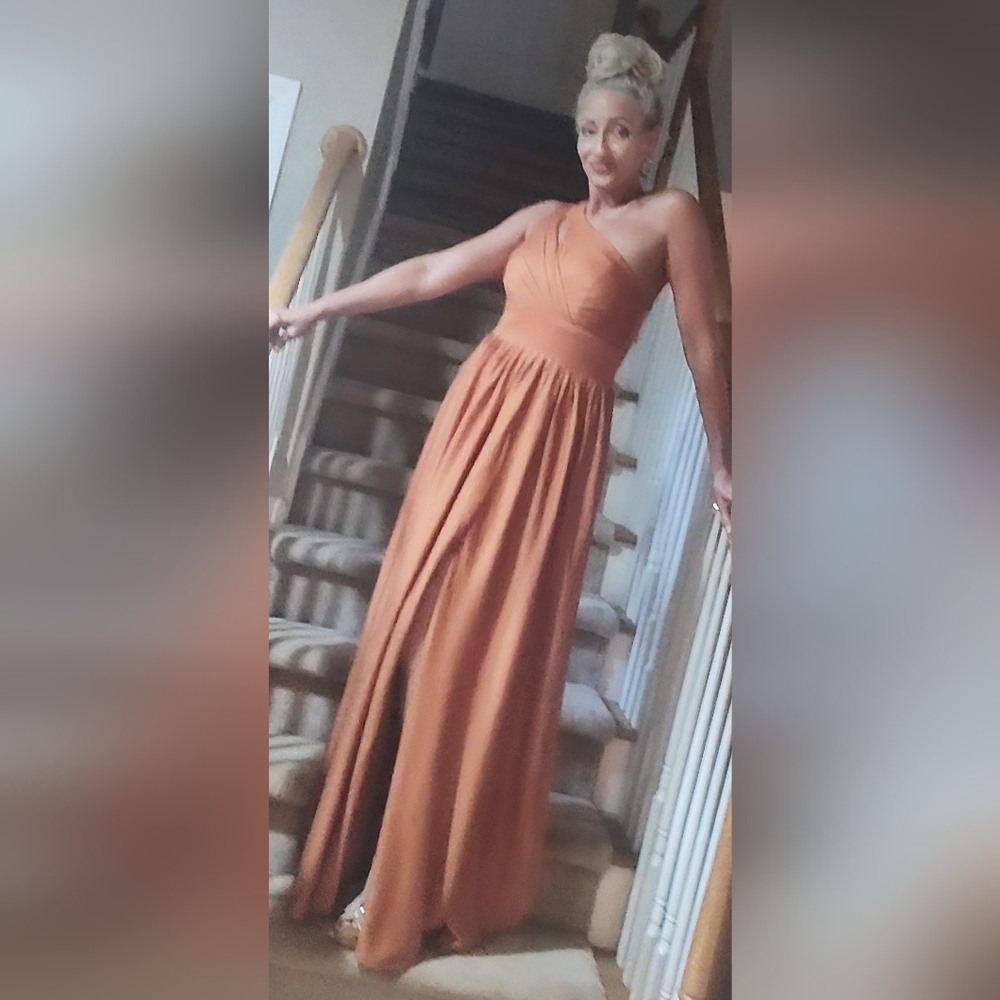 Elegant Orange Maxi Dress